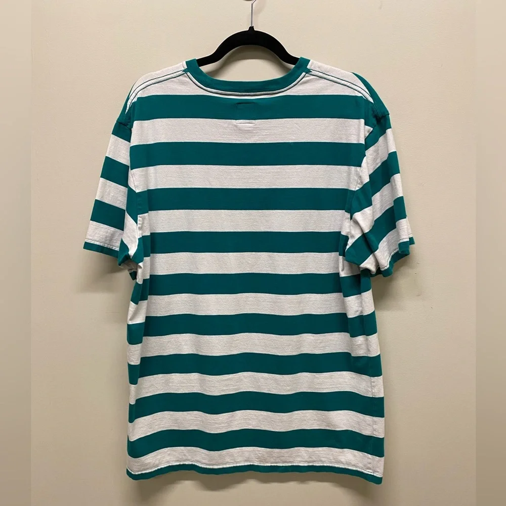 Vans Striped T-Shirt, Green/teal/white, XL - Picture 3 of 4